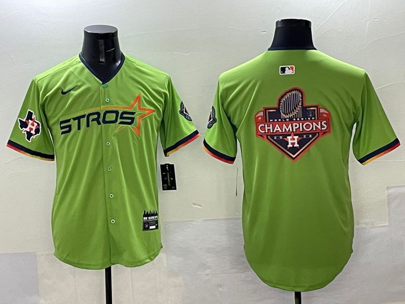 Men Houston Astros Blank Green three generations Joint Name 2025 Nike MLB Jersey style 22->houston astros->MLB Jersey